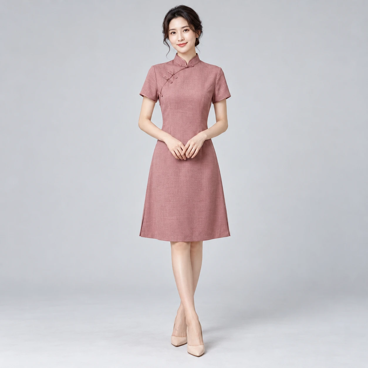 Rose Mist Qipao in Rose Mist